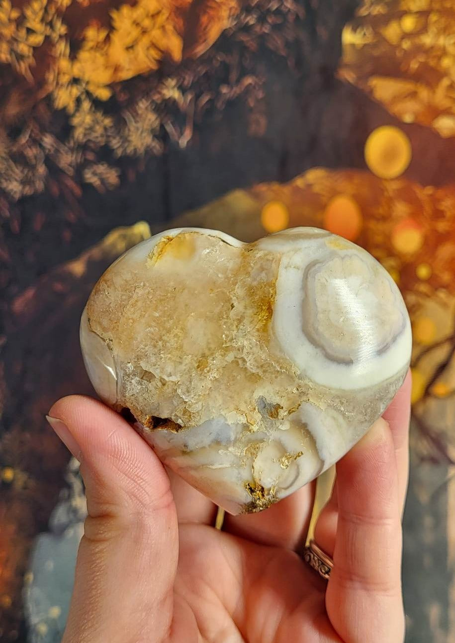 Flower Agate Heart