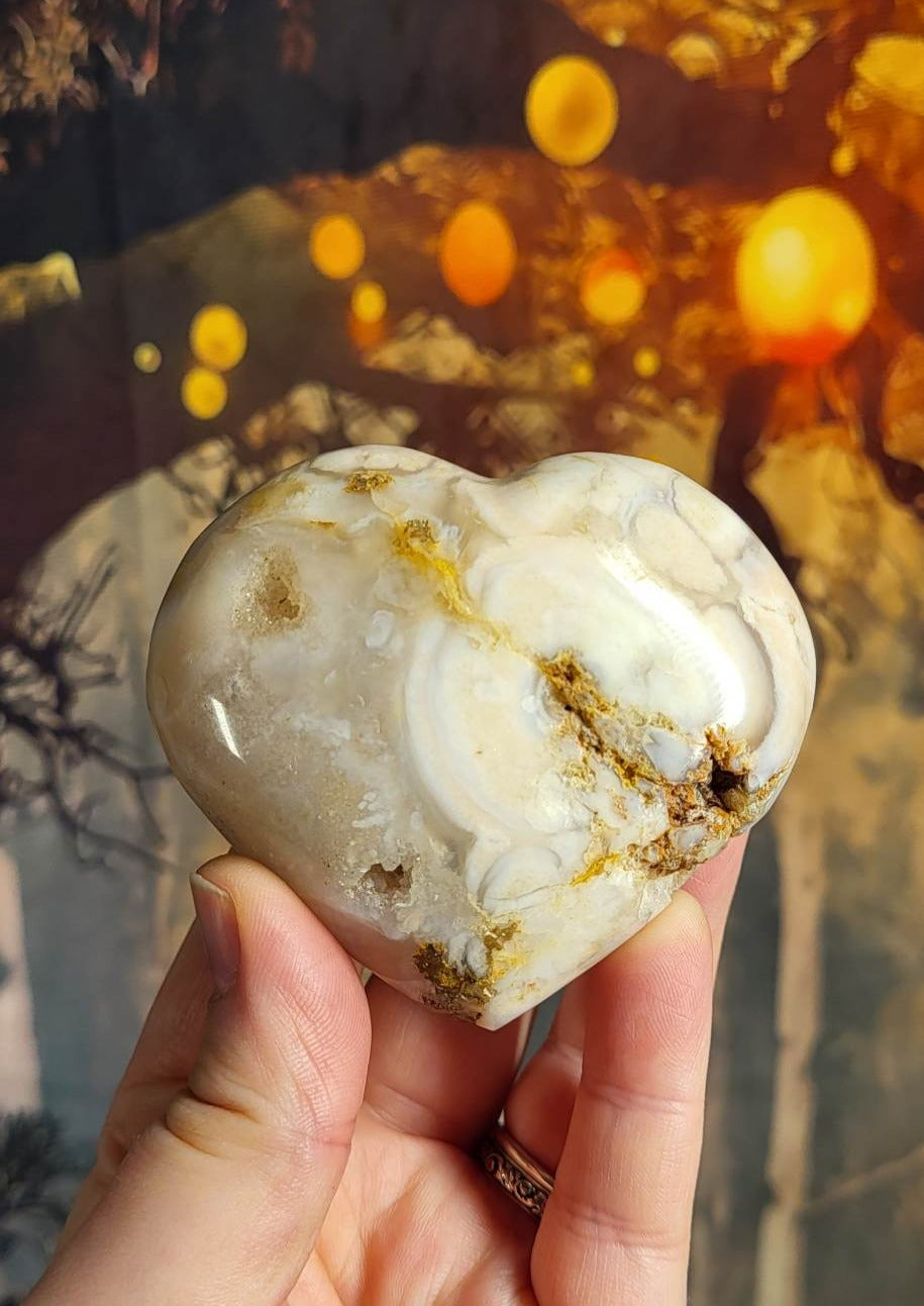 Flower Agate Heart