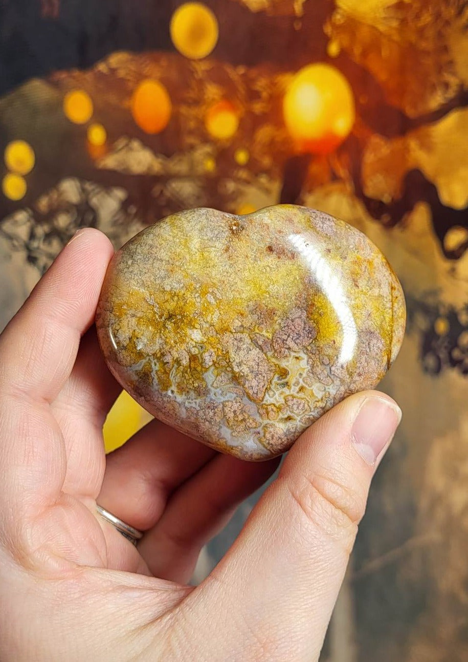 Flower Agate Heart